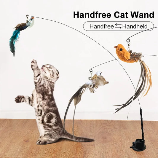 Bell Birdie Cat Wand: Hands-Free Fun